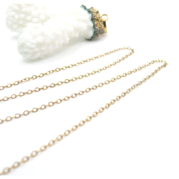 Chaîne Maille Jaseron 2mm – Acier Inoxydable 304 Doré à l’or fin 18K – Placage IONIQUE