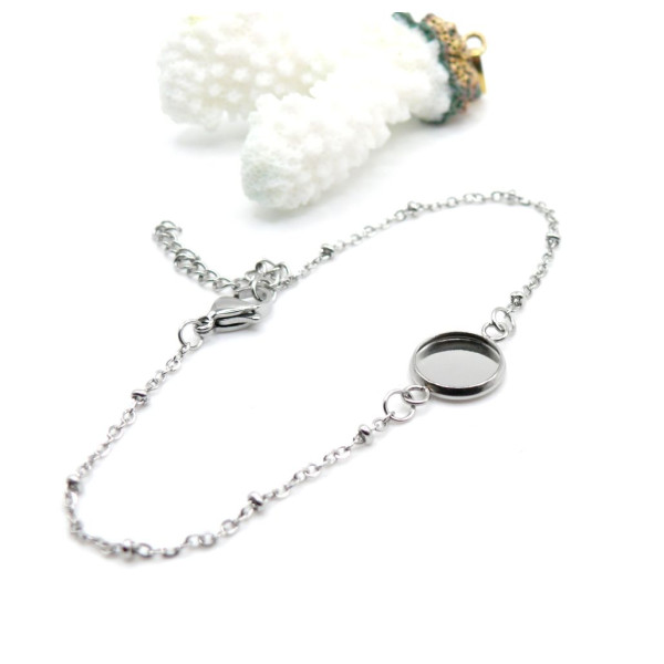 Supports de Bracelet pour Cabochon 10mm – Acier Inoxydable 304 Argenté
