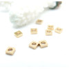 Perles Intercalaires Carré 4 mm – Acier Inox 304 – Doré à l’Or fin 24K