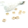 Perles Intercalaires Carré 4 mm – Acier Inox 304 – Doré à l’Or fin 24K