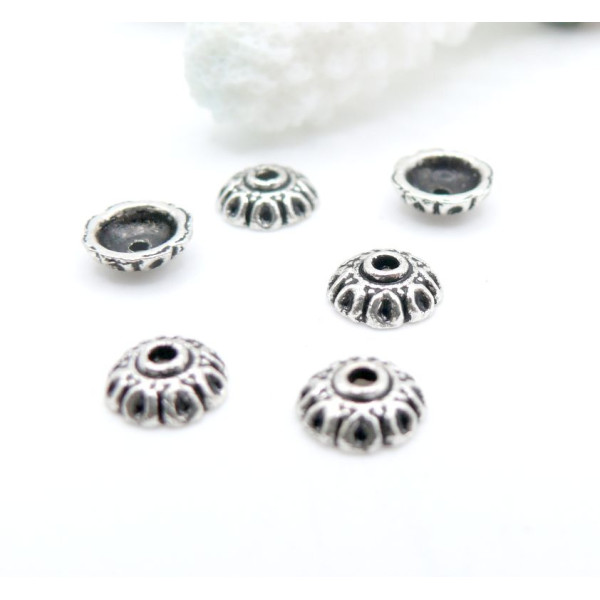 Coupelles Calottes Dôme 8mm – Métal Argent Antique