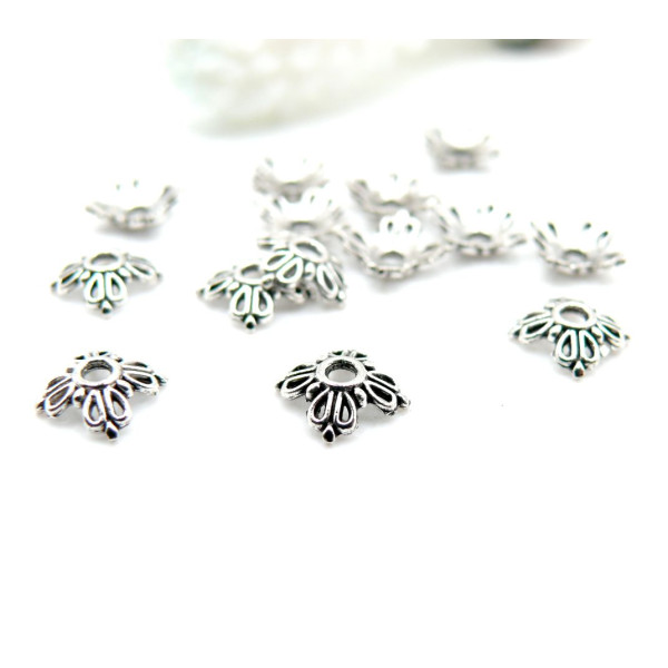 Calottes Coupelles Embouts 8mm – Argent Antique