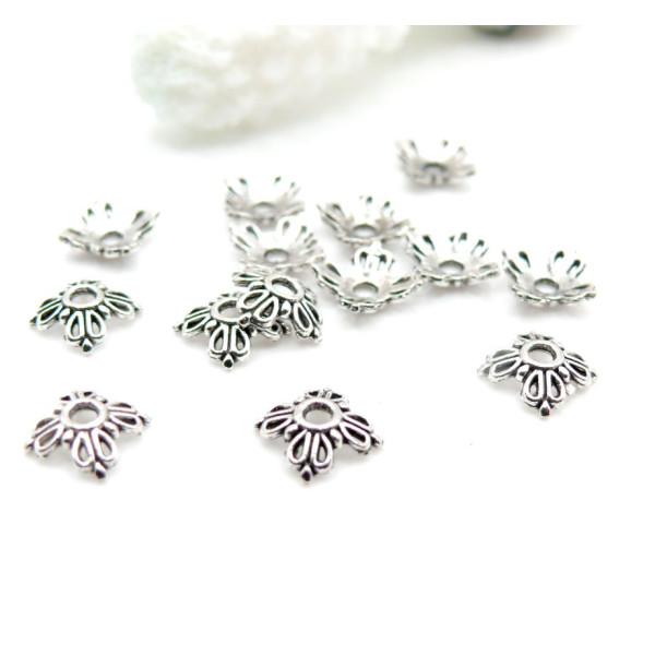 Calottes Coupelles Embouts 8mm – Argent Antique