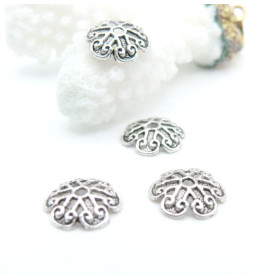 Embouts Calottes Coupelles MAYA 12mm – Métal Argenté Antique