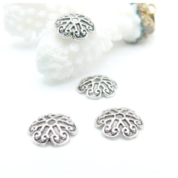 Embouts Calottes Coupelles MAYA 12mm – Métal Argenté Antique