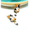 Pendentifs, breloques Chat Emaillé 39 mm, métal Doré