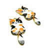 Pendentifs, breloques Chat Emaillé 39 mm, métal Doré