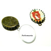 Supports de pendentif ovale griffe 18x25mm Bronze et 2 cabochons en verre transparents