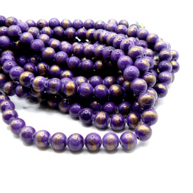 Perles Jade Mashan Rondes 8mm – VIOLET mordoré
