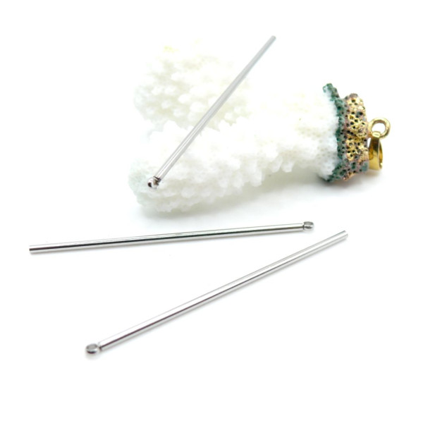 Pendentifs Tige Tube 52 mm – Acier Inoxydable Argenté