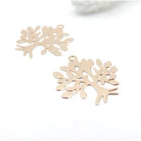 Estampes Pendentifs Filigrane Arbre 23 mm – Laiton Doré