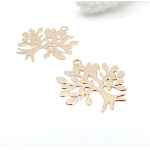 Estampes Pendentifs Filigrane Arbre 23 mm – Laiton Doré