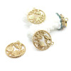 Pendentif Médaillon 20 mm Océan, Mer – Acier Inoxydable – Doré à l’Or fin 18K, placage IONIQUE (IP)