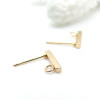 Boucles d'oreilles Puce Rectangle 10mm – Acier Inoxydable 304 Doré à l'or fin 18K
