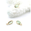 Pendentifs Ovale 9 mm  en verre facetté,  Acier Inox 304  Doré à l’or fin 18K