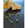 Puces Bille 4mm avec attache – Acier Inoxydable 316 Doré 24K