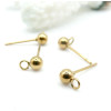 Puces Bille 4mm avec attache – Acier Inoxydable 316 Doré 24K