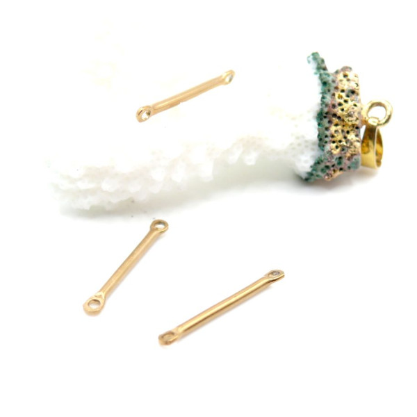 Tiges Connecteurs Intercalaires 20 mm – Acier Inoxydable 304 Doré à l’Or Fin 18K, IONIQUE