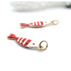 Pendentif avec anneau Poisson Émaillé 18,5 mm – Acier Inoxydable 304 Doré à l’or fin 18K, IONIQUE