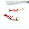Pendentif avec anneau Poisson Émaillé 18,5 mm – Acier Inoxydable 304 Doré à l’or fin 18K, IONIQUE
