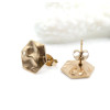 Boucles d'oreilles Puce Hexagone Martelée 13mm – Acier inoxydable 304 Doré 18K IONIQUE