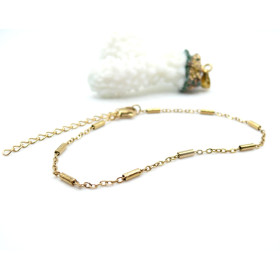 Bracelet Maille Tube 5 mm – Acier Inox 304 – Doré IONIQUE