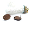 Boucles d’oreilles Puce Ovale avec trou 16x10 mm – Bois – Sans embouts