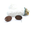 Boucles d’oreilles Puce Ovale avec trou 16x10 mm – Bois – Sans embouts