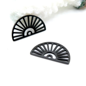 Pendentifs  Éventail 18 mm – Acier Inoxydable 304 NOIR