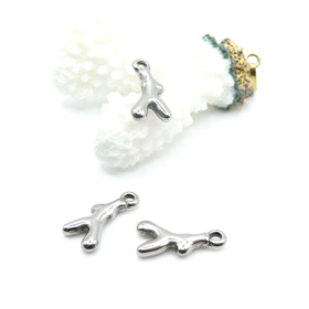 Pendentifs Corail 18 mm – Acier Inoxydable 304 Argenté