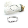Créoles Ovales Rectangle Texturées 21.5 mm – Épaisseur 2.5 mm – Acier Inoxydable 304 – Finition Argentée