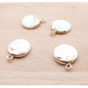 Pendentifs Rond en Nacre avec Dorure 13 mm