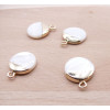 Pendentifs Rond en Nacre avec Dorure 13 mm