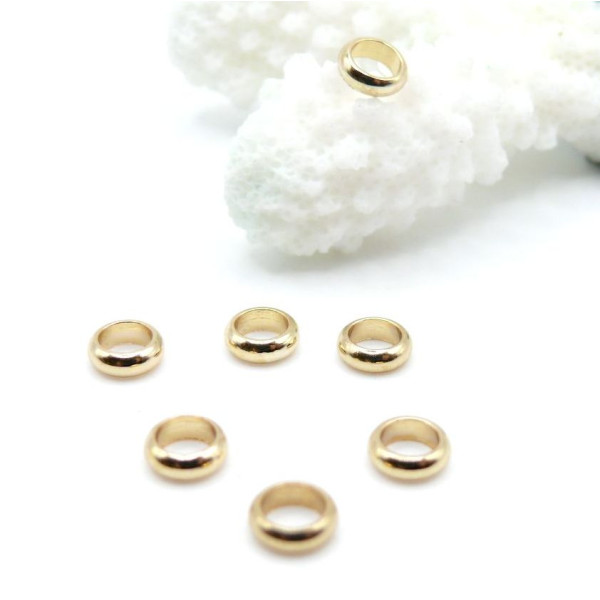 Perles Intercalaires 6 x 2 mm – Acier Inox 304 – Doré