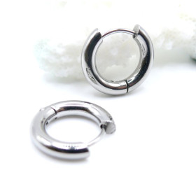 Créoles Rondes 20 mm – Épaisseur 2.5 mm – Acier Inoxydable 316 – Finition Argentée