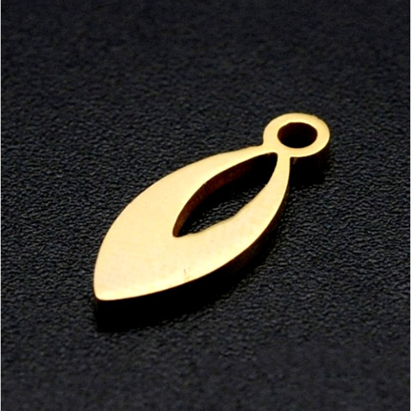 Pendentif Marquise 14.5mm – Acier Inoxydable Doré