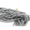 Perles Hématite forme Ronde 6mm, Gris Anthracite Mate