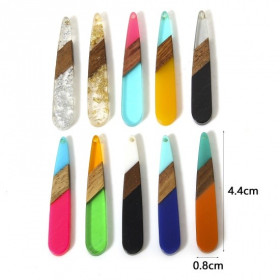 Pendentifs Longue Goutte 44 mm – Bois et Résine