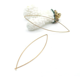 Boucles d’ oreilles Dormeuses Grand crochet forme Poisson 60 mm – Acier Inoxydable 304 Doré Placage Ionique IP