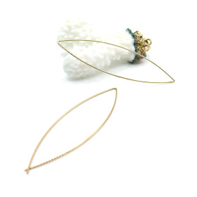 Boucles d’ oreilles Dormeuses Grand crochet forme Poisson 60 mm – Acier Inoxydable 304 Doré Placage Ionique IP