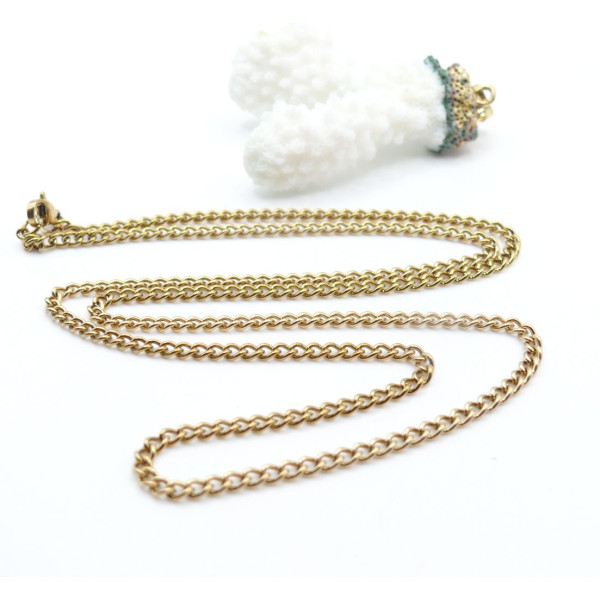 Collier, sautoir  60 cm, Maille Gourmette  4 par 2.8mm– Acier Inoxydable 304 Doré IONIQUE