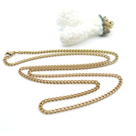 Collier, sautoir  60 cm, Maille Gourmette  4 par 2.8mm– Acier Inoxydable 304 Doré IONIQUE