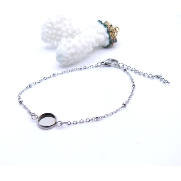 Supports de Bracelet pour Cabochon 8 mm – Acier Inoxydable 304 Argenté