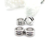 Perles Intercalaires Rondelles Doubles 8 x 4 mm – Acier Inox 304 – Argenté