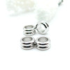 Perles Intercalaires Rondelles Doubles 8 x 4 mm – Acier Inox 304 – Argenté