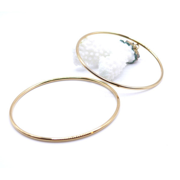 Bracelet Jonc Anneau Entier 60 x 2 mm – Acier Inox 304 – Doré à l’Or fin 18K, placage IONIQUE (IP)