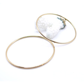 Bracelet Jonc Anneau Entier 60 x 2 mm – Acier Inox 304 – Doré à l’Or fin 18K, placage IONIQUE