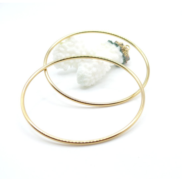 Bracelet Jonc Anneau Entier 60 x 2 mm – Acier Inox 304 – Doré à l’Or fin 18K, placage IONIQUE