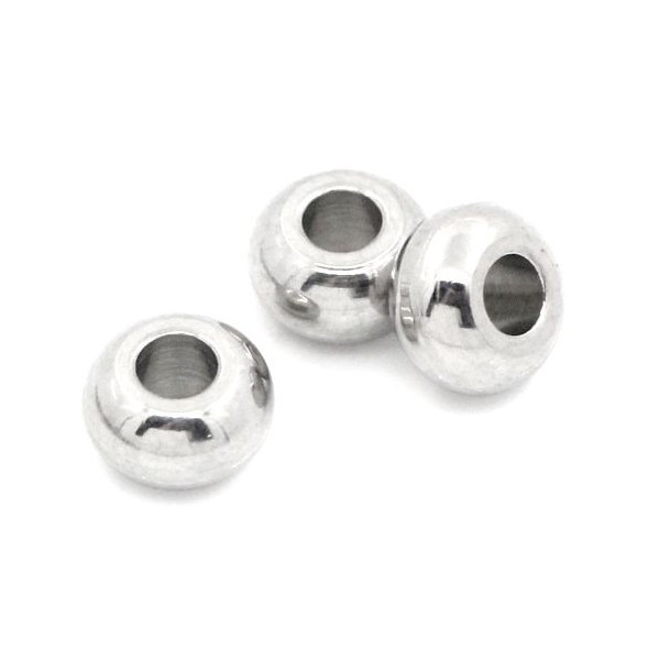 Perles Intercalaire Rondelle 6 par 3 Trou 2.5mm – Acier Inoxydable 304
