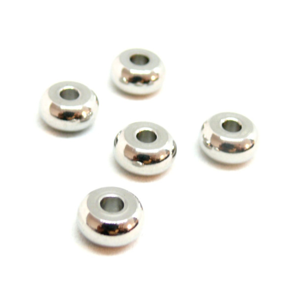 Perles Intercalaire Rondelle 6 par 3 Trou 2.5mm – Acier Inoxydable 304
